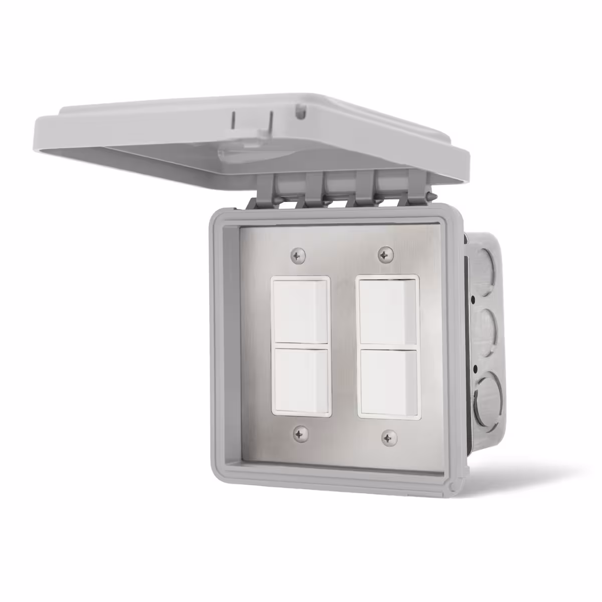 240V Flush Mount In-Wall Dual Stacked Duplex Heater Switch w/WP cover/incl. pre-wire