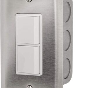 Single Duplex Stacked Switch w/ SS plate / Includes Pre-wire /not a weatherproof cover