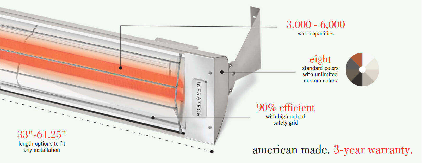 61" Infratech Recessed Patio Heater - Image 2