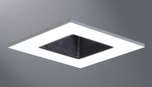 3" Square Downlight/Black Baffle, White Trim/7W MR16 LED