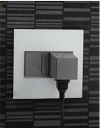 Pop-Out Outlet,15A,White,2-Gang pair with a different Adorne element