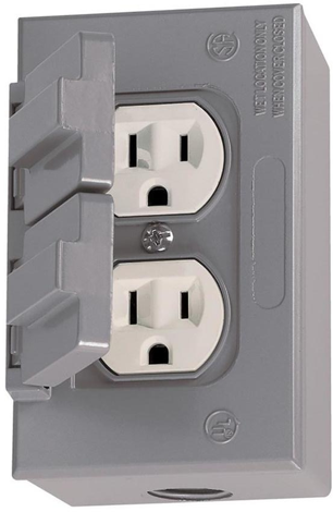 Exterior Weatherproof Duplex Receptacle at Eave