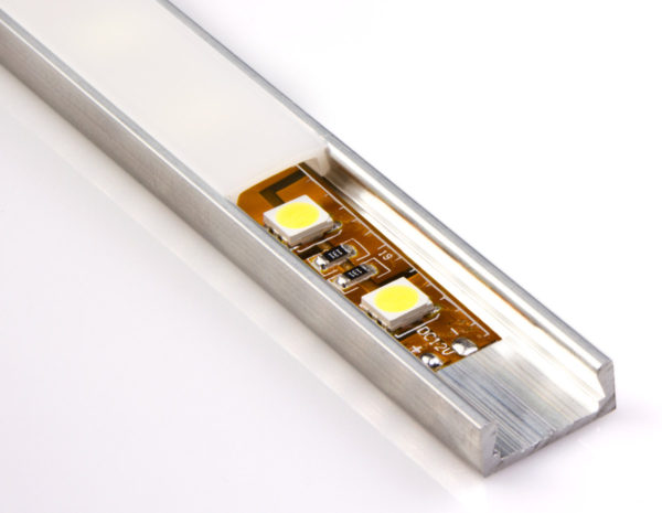 LED Tape Light in Aluminum Track and Frosted Lens